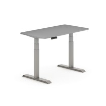 Nastaviteľný stôl elektrický, sivá 1600x800 mm, sivá podnož, 2 motory, zaoblené rohy