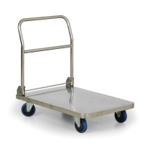 Nerezový skladací plošinový vozík, 400 kg, 900x600 mm