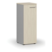 Niedriger Büroschrank mit Tür PRIMO GRAY, 1087 x 400 x 420 mm, Grau/Birke