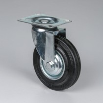 Obrotowe koło transportowe, 125 mm, czarna guma