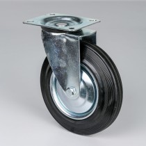 Obrotowe koło transportowe, 200 mm, czarna guma
