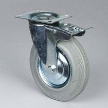 Obrotowe koło transportowe z hamulcem, 200 mm, szara guma