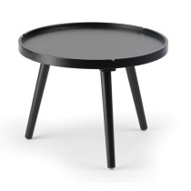 Odkládací stolek z MDF, průměr 500 mm, černý