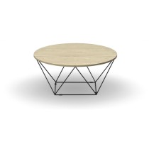 Okrągły stół kawowy WIRE, średnica 1050 mm, naturalny dąb