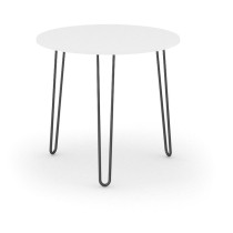 Okrúhly jedálenský stôl SPIDER, priemer 800 mm, čierna podnož, doska biela