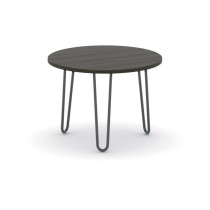 Okrúhly konferenčný stôl SPIDER, priemer 600 mm, čierna podnož, doska wenge
