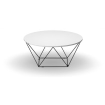 Okrúhly konferenčný stôl WIRE, doska priemer 1050 mm, biela