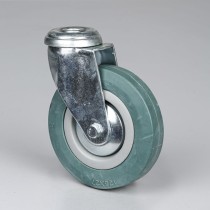 Otočné koleso, 125 mm, stredová diera, sivá guma