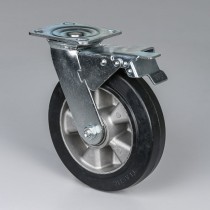 Otočné koleso s brzdou, 200 mm, čierna guma