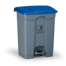 Pedálový viacúčelový odpadkový kôš na triedenie odpadu, 68 l, 480 x 330 x 560 mm, modrá