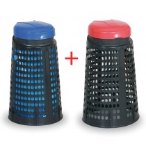 Plastik Mülleimer für Müllsäcke 120 L - 1 + 1 GRATIS schwarz, blau + rot