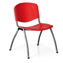 Plastikowe krzesło kuchenne LIVORNO PLASTIC, czerwone