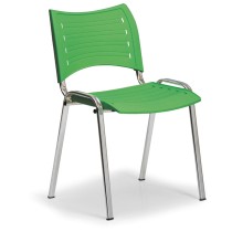 Krzesło plastikowe SMART - chromowane nogi, zielone