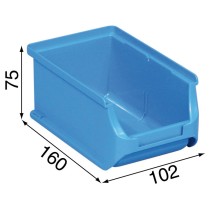 Plastikowe pojemniki PLUS 2, 102 x 160 x 75 mm, niebieskie, 24 szt.