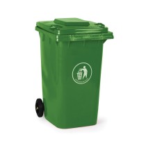 Plastikowy pojemnik na śmieci, śmietnik, 240 litrów, zielony