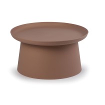 Plastikowy stolik kawowy FUNGO średnica 700 mm, ceglasty