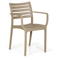 Plastová bistro stolička SLENDER, béžová