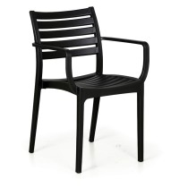 Plastová bistro stolička SLENDER, čierna