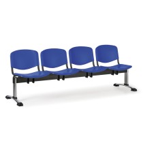 Plastová lavica do čakární ISO, 4-sedadlo, chróm nohy