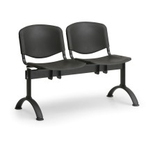 Plastová lavice do čakární ISO, 2-sedák, čierne nohy