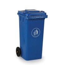 Plastová popelnice na tříděný odpad 120 litrů, modrá