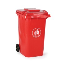 Plastová popelnice na tříděný odpad 240 litrů, červená