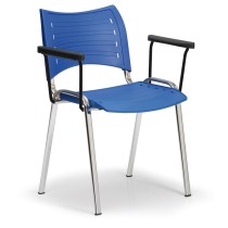 Plastová stolička SMART - chrómované nohy s podpierkami rúk
