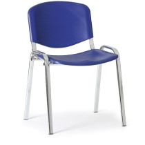 Plastová židle ISO, modrá, konstrukce chromovaná