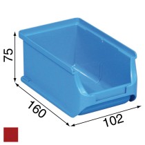 Plastové boxy PLUS 2, 102 x 160 x 75 mm, červené, 24 ks