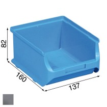 Plastové boxy PLUS 2B, 137 x 160 x 82 mm, šedé, 20 ks