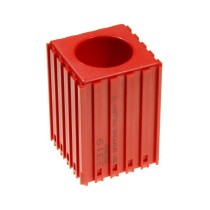 Plastový box na ukladanie klieštin s veľkým priemerom 32 mm, modul 5x5, 1 dutina, červená