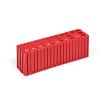 Plastový box na ukladanie závitníkov M3-M12, modul 20x5, 28 dutín, červená
