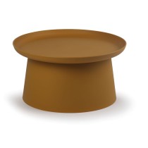 Plastový kávový stolek FUNGO průměr 700 mm, okrový