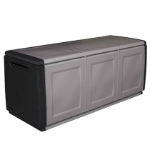 Plastový odkladací box s vekom na náradie, 1380x570x530 mm, sivý