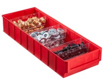Plastový regálový box ShelfBox typ F - 183 x 300 x 81 mm, 8 ks, červený