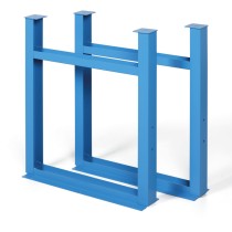 Pojedyncza metalowa noga dla stołów warsztatowych GÜDE, stała, wysokość 810 mm, niebieska, zestaw 2 szt.