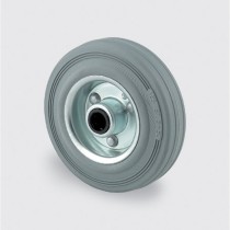 Pojedyncze koło, metalowa tarcza, szara guma, 100 mm