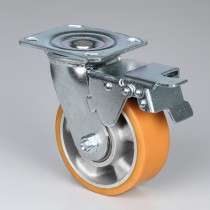 Polyuretánové otočné koleso s brzdou, 125 mm