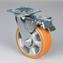 Polyuretánové otočné koleso s brzdou, 150 mm