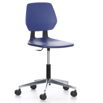 Pracovná stolička ALLOY Plast, nízka, na kolieskach, modrá