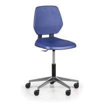 Pracovná stolička ALLOY PU, nízka, na kolieskach, modrá