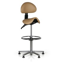 Pracovná stolička ELEN, sedák v tvare sedla, klzáky, béžová