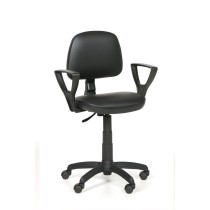 Pracovná stolička na kolieskach MILANO s podpierkami rúk, permanentný kontakt, pre mäkké podlahy