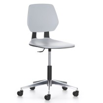 Pracovní židle ALLOY Plast, nízká, na kolečkách, šedá