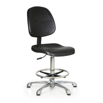 Pracovní židle PUR Classic s kluzáky, bez područek, vysoká, kovový kříž, permanentní kontakt