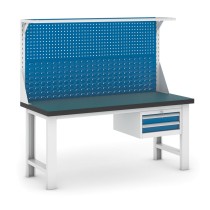 Pracovný stôl do dielne GB s nadstavbou a závesným boxom na náradie, 1800 mm
