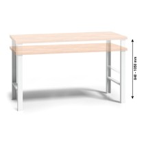 Pracovný stôl do dielne WL, buková škárovka, nastaviteľné kovové nohy, 2000 mm