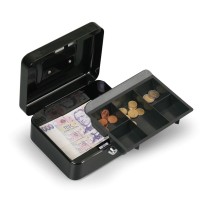 Przenośna kasetka na pieniądze, 90 x 200 x 160 mm, czarna