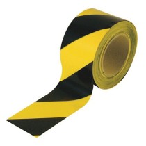 PVC Taśma ostrzegawcza samoprzylepna, długość 18 m, 3 Szt., żółta/czarna