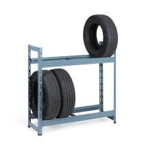 Regál na pneu 1050x1100x350 mm, 2 poschodia, RAL 7031